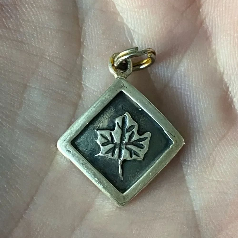 Vintage Sterling Silver Framed Maple Leaf
